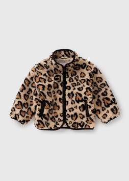 Matalan Girls Brown Leopard Borg Jacket £17