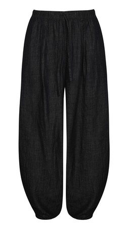 Navy Denim Tapered Balloon Leg Trousers, £32.99