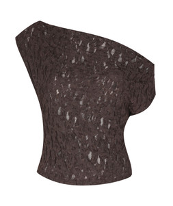 Brown Jersey Lace Off The Shoulder Top, £17.99