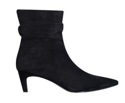 Black Faux Suede Ruched Pointed Toe Ankle Boots, £43.99 (940540301)