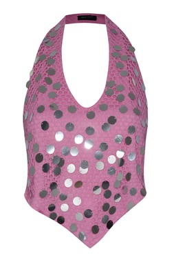 Bright Pink Festival Sequin Halter Top £27.99