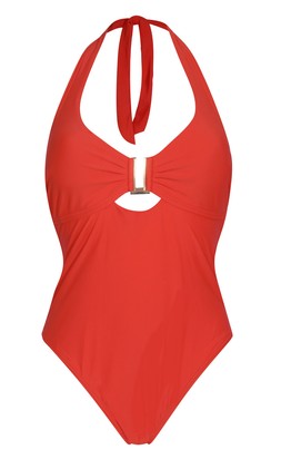 Bright Red U Ring Underwired Halter Neck Swimsuit, £27.99 (938272560)