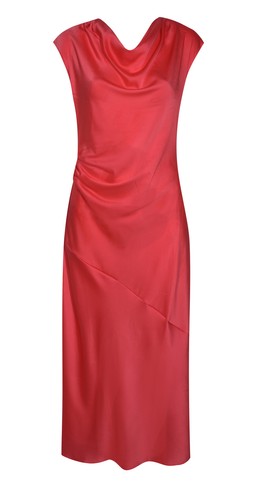 Coral Relaxed Satin Cowl Neck Midi Dress, £33.99 (950640384)