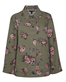 Green Cotton Floral Longline Shacket £39.99