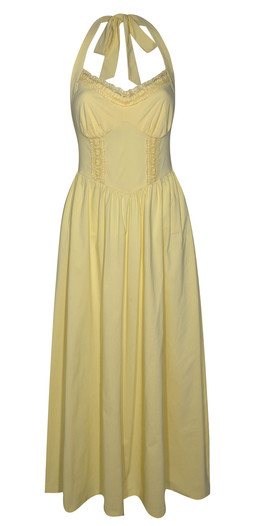 Light Yellow Embroidered Halter Midi Dress £45.99