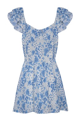 New Look 915 - Girls Blue Rose Print Sweetheart Mini Dress £22.99 (943816749)