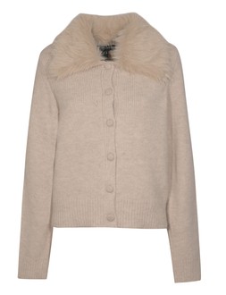 Off White Faux Fur Collar Cardigan, £39.99 (930971512)