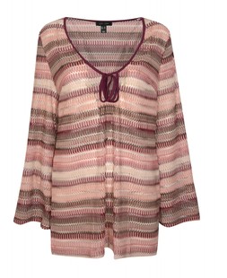 Pink Stripes Crochet Kaftan Beach Mini Dress, £29.99 (938273779)