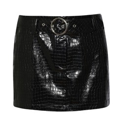 Black Belted Croc Embossed Mini Skirt, £35.99 (941397901)
