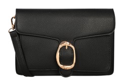 Black Buckle Flap Shoulder Bag, £21.99 (937311901)
