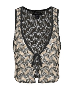 Black Chevron Crochet-Look Beach Waistcoat €19.99 £15.99 913872409
