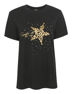 Black Leopard Pattern Star Print T-Shirt, £13.99 (935888601)