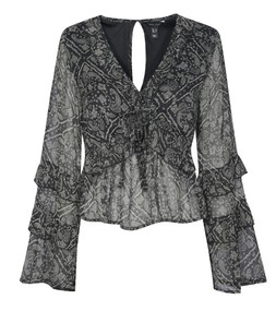 Black Paisley Print Chiffon Blouse, £25.99 (933819609)
