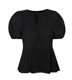Black Tie Neck Peplum Top €29.99 £21.99 - 918296301