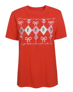 Bright Red Christmas Merry Garland Relaxed T-Shirt, £13.99