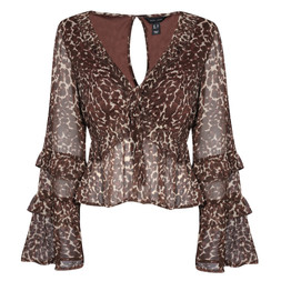 Brown Printed Chiffon Blouse £25.99 (931620329)
