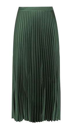 Dark Green Satin Pleated Midi Skirt, £32.99 (941353838)