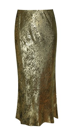 Gold Metallic Bias Cut Midi Skirt, £27.99 (935664593)