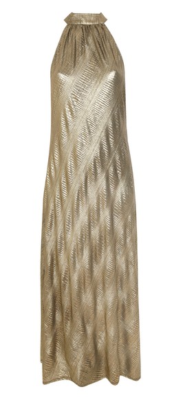 Gold Textured Halter Neck Midi Dress, £35.99 (941771193)