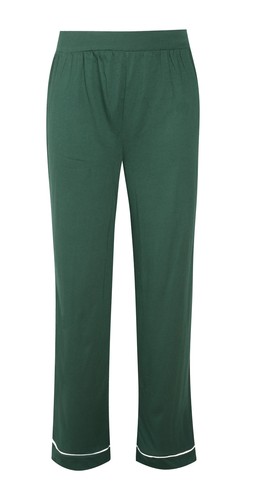 Green Contrast Trim Revere Collar Pyjama Set, £27.99, Bottoms (934347938)
