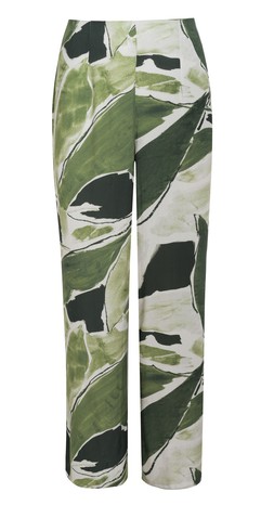 Green Leaf Print Wide Leg Trousers, £24.99 (930393139)
