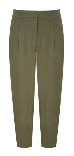 Khaki Barrel Leg Tailored Trousers, £32.99 (929707034)