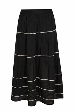New Look Black Ric Rac Tiered Midi Skirt £25.99