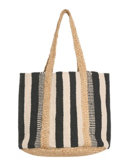 New Look Black Striped Woven Jute Shopper Tote Bag £27.99