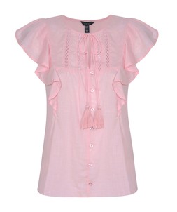 New Look Light Pink Ruffle Tie Trim Cap Sleeve Top £27.99