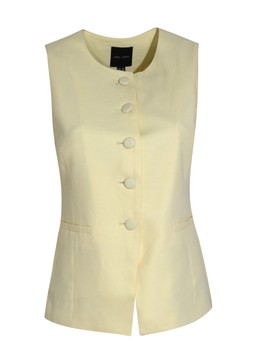 New Look Light Yellow Crew Neck Linen Blend Waistcoat £29.99