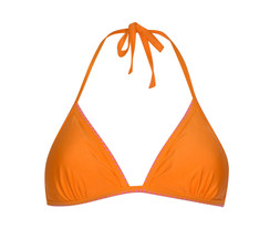 New Look Orange Blanket Stitch Trim Halterneck Bikini Top £16.99