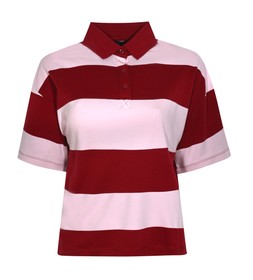 New Look Pink Rugby Stripe Short Sleeve Polo Top £19.99 €25.99