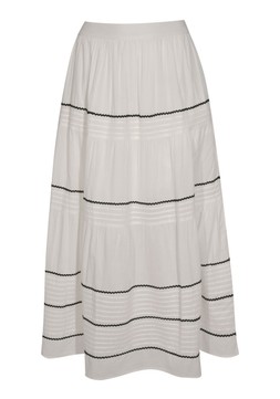 New Look White Ric Rac Tiered Midi Skirt £25.99