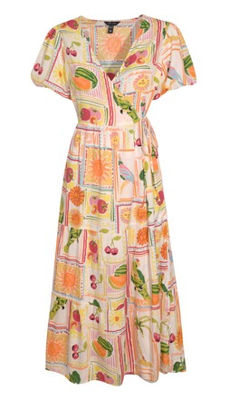 New Look White Tropical Print Wrap Midi Dress £27.99