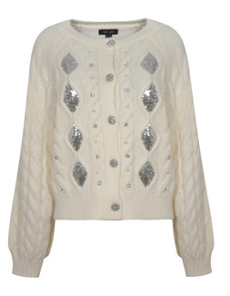 Off White Cable Knit Sequin Embellished Cardigan, £39.99 (924253712)