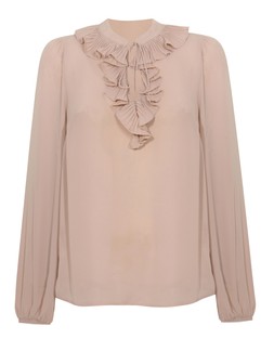 Pale Pink Ruffled Tie Neck Long Sleeve Blouse, New Look, £29.99