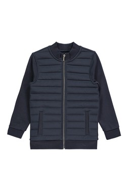 Mens Navy Quilted Bomber