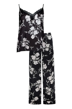 Floral Satin Long Leg PJ Set