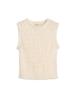 Cream Shirred Smock Top