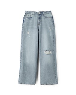 Blue Wide Leg Rip Jean