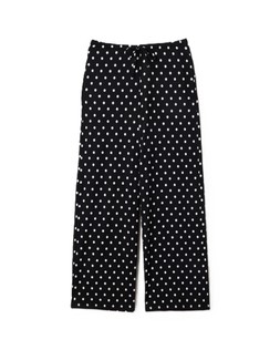 Black Tie Front Polka Dot Trouser