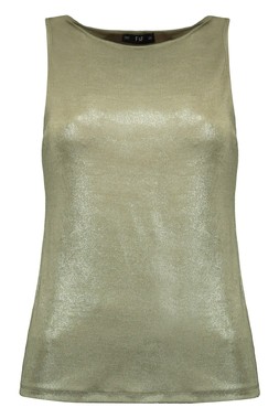 Liquid Metallic Khaki Vest Top
