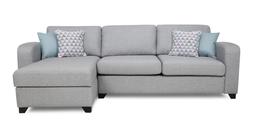 House Beautiful Layla Left Hand Facing Chaise End 3 Seater Sofa in Silver Combination