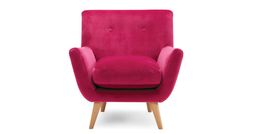 DFS The Chair Edit - Retro accent chair in pink velvet