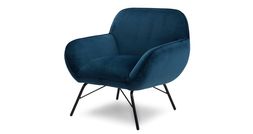 DFS The Chair Edit - Hug accent chair in dark blue velvet