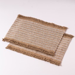 Jute Geo Rectangle Placemat 2pk