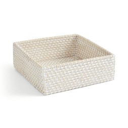 The Edited Life Rattan White Wash Square Tray