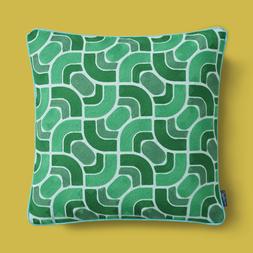 30933004 Sophie Robinson Wave Stitch Crewel 45x45 Cushion Green £28