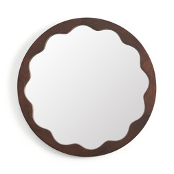 30966885 Penelope Round Fluted Wooden Wall Mirror £60