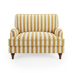 30970526 Beatrice II Striped Boucle Snuggle Chair Ochre £399
